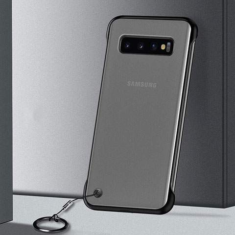 Coque Antichocs Rigide Transparente Crystal Etui Housse S01 pour Samsung Galaxy S10 Plus Noir