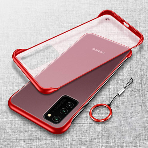 Coque Antichocs Rigide Transparente Crystal Etui Housse S02 pour Huawei Honor V30 5G Rouge