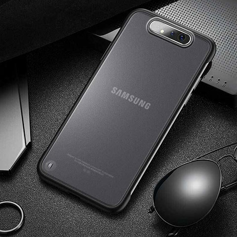 Coque Antichocs Rigide Transparente Crystal Etui Housse S02 pour Samsung Galaxy A90 4G Noir