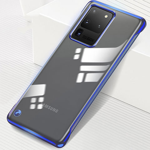 Coque Antichocs Rigide Transparente Crystal Etui Housse S02 pour Samsung Galaxy S20 Ultra Bleu