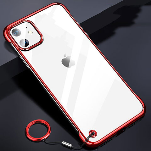 Coque Antichocs Rigide Transparente Crystal Etui Housse S03 pour Apple iPhone 11 Rouge