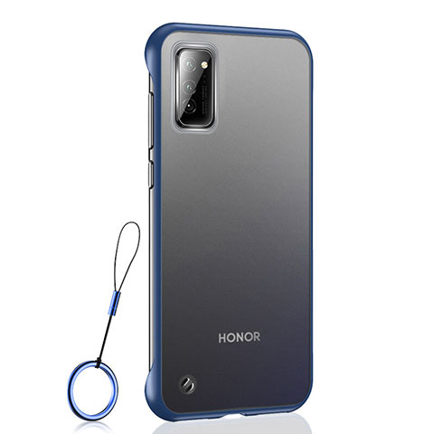 Coque Antichocs Rigide Transparente Crystal Etui Housse S04 pour Huawei Honor V30 5G Bleu