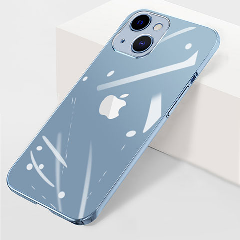 Coque Antichocs Rigide Transparente Crystal Etui Housse WT1 pour Apple iPhone 14 Plus Bleu Ciel