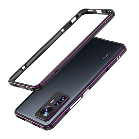 Coque Bumper Luxe Aluminum Metal Etui A01 pour Xiaomi Mi 12 Pro 5G Violet