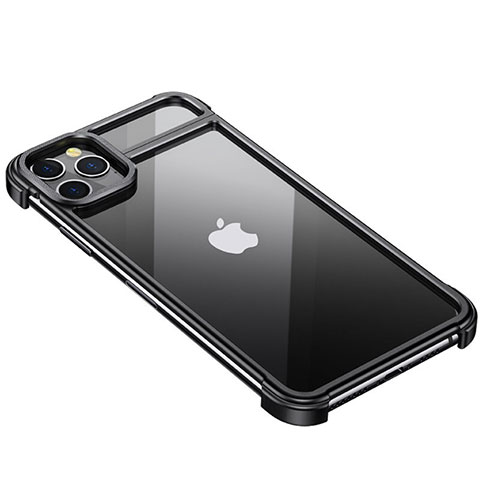 Coque Bumper Luxe Aluminum Metal Etui F01 pour Apple iPhone 11 Pro Max Noir
