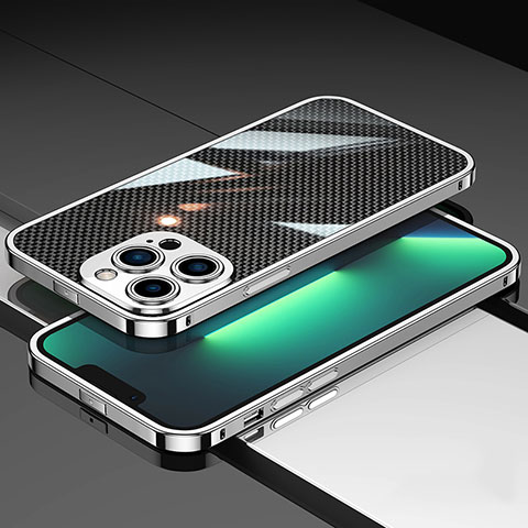 Coque Bumper Luxe Aluminum Metal Etui JL1 pour Apple iPhone 13 Pro Argent