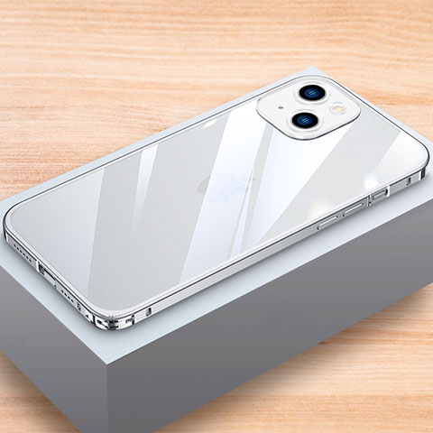 Coque Bumper Luxe Aluminum Metal Etui LK1 pour Apple iPhone 13 Argent