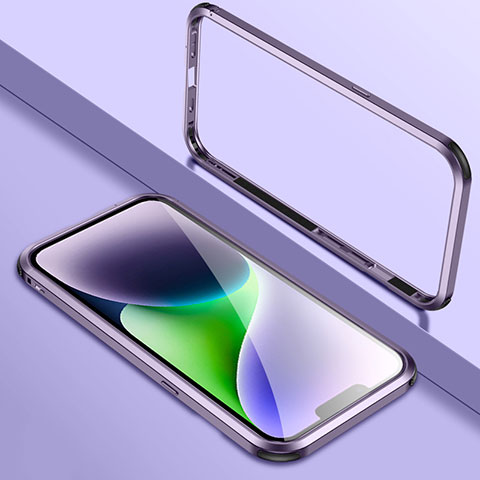 Coque Bumper Luxe Aluminum Metal Etui LK2 pour Apple iPhone 13 Pro Violet