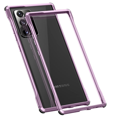 Coque Bumper Luxe Aluminum Metal Etui N01 pour Samsung Galaxy Note 20 Ultra 5G Violet Clair