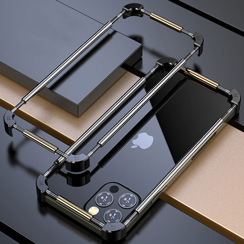 Coque Bumper Luxe Aluminum Metal Etui N03 pour Apple iPhone 12 Pro Max Or