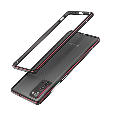 Coque Bumper Luxe Aluminum Metal Etui N03 pour Samsung Galaxy Note 20 5G Rouge et Noir