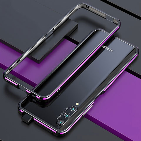 Coque Bumper Luxe Aluminum Metal Etui pour Huawei Honor 9X Pro Violet et Noir