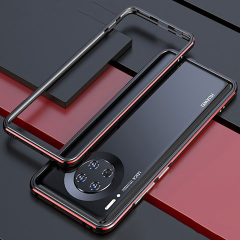 Coque Bumper Luxe Aluminum Metal Etui pour Huawei Mate 30E Pro 5G Rouge