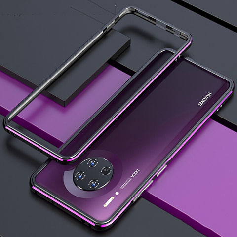 Coque Bumper Luxe Aluminum Metal Etui pour Huawei Mate 30E Pro 5G Violet