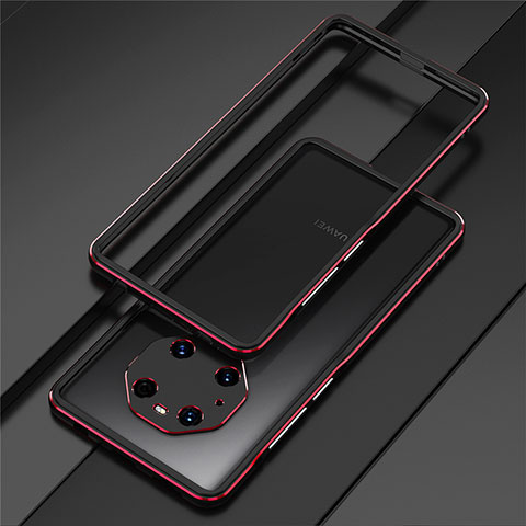 Coque Bumper Luxe Aluminum Metal Etui pour Huawei Mate 40E Pro 5G Rouge et Noir