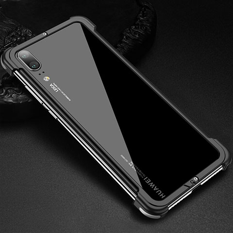 Coque Bumper Luxe Aluminum Metal Etui pour Huawei P20 Noir