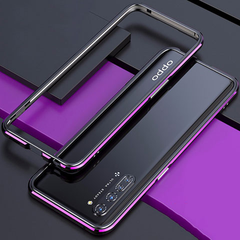 Coque Bumper Luxe Aluminum Metal Etui pour Oppo Find X2 Lite Violet