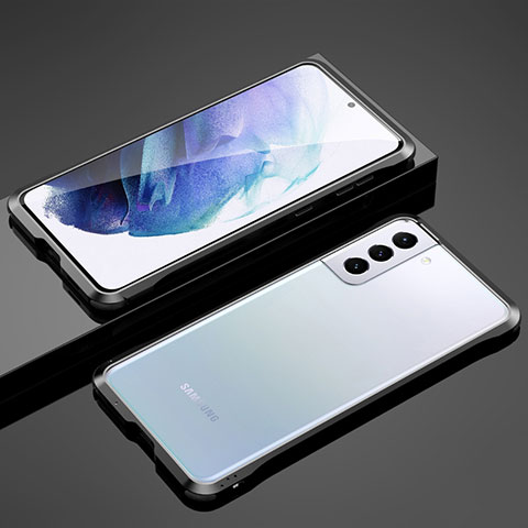 Coque Bumper Luxe Aluminum Metal Etui pour Samsung Galaxy S21 Plus 5G Noir