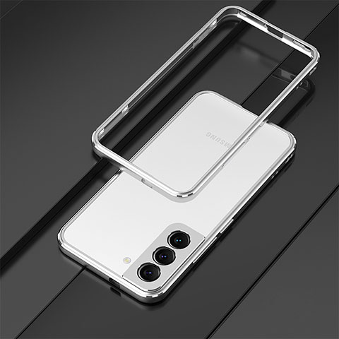 Coque Bumper Luxe Aluminum Metal Etui pour Samsung Galaxy S23 Plus 5G Argent