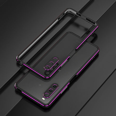 Coque Bumper Luxe Aluminum Metal Etui pour Sony Xperia 10 V Violet