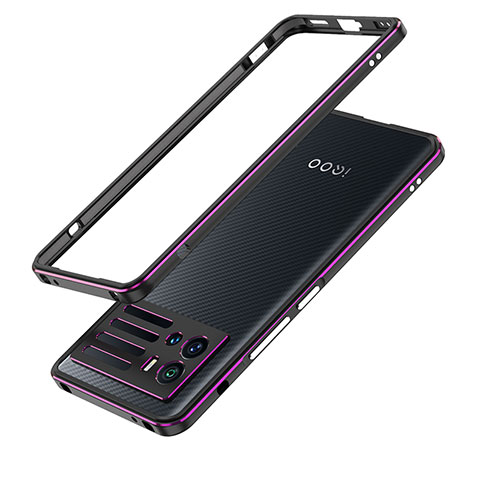 Coque Bumper Luxe Aluminum Metal Etui pour Vivo iQOO 9 5G Violet