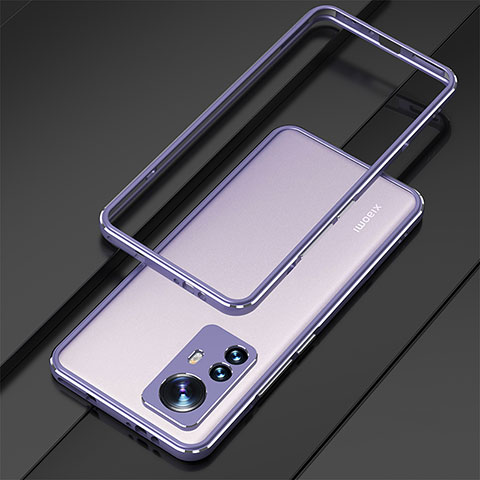 Coque Bumper Luxe Aluminum Metal Etui pour Xiaomi Mi 12S 5G Violet Clair