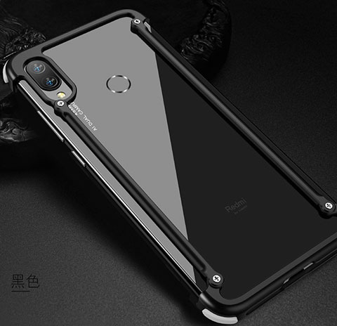 Coque Bumper Luxe Aluminum Metal Etui pour Xiaomi Redmi Note 7 Pro Noir