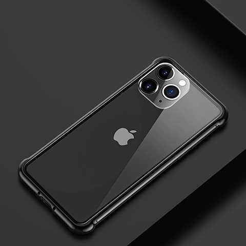 Coque Bumper Luxe Aluminum Metal Etui T01 pour Apple iPhone 11 Pro Max Noir