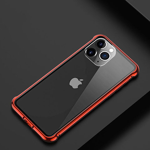 Coque Bumper Luxe Aluminum Metal Etui T01 pour Apple iPhone 11 Pro Max Rouge