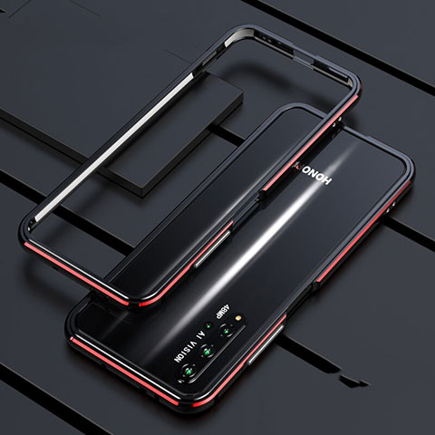 Coque Bumper Luxe Aluminum Metal Etui T01 pour Huawei Honor 20 Rouge et Noir