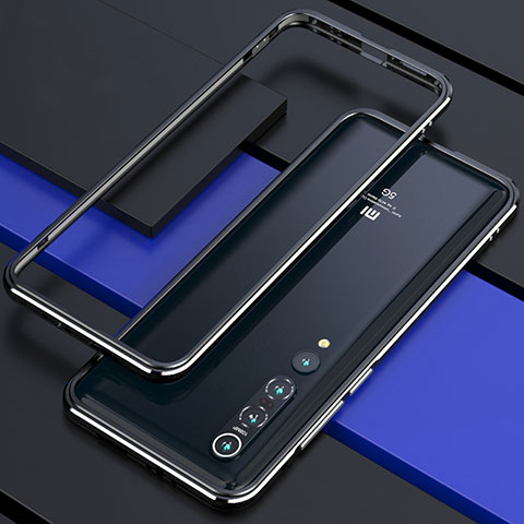 Coque Bumper Luxe Aluminum Metal Etui T01 pour Xiaomi Mi 10 Pro Bleu et Noir