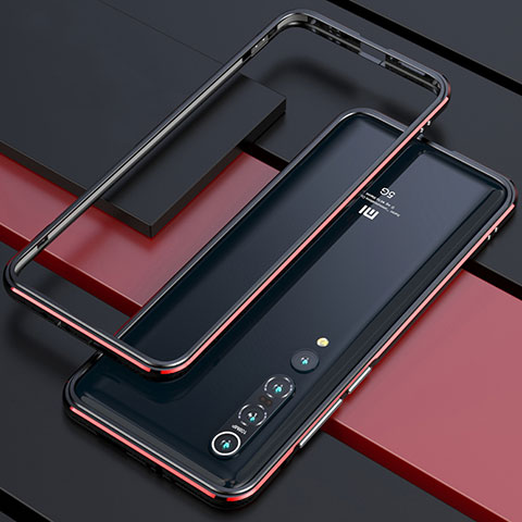 Coque Bumper Luxe Aluminum Metal Etui T01 pour Xiaomi Mi 10 Pro Rouge et Noir