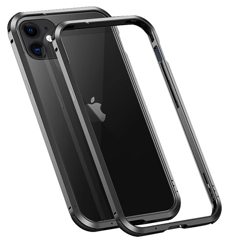 Coque Bumper Luxe Aluminum Metal Etui T02 pour Apple iPhone 12 Mini Noir