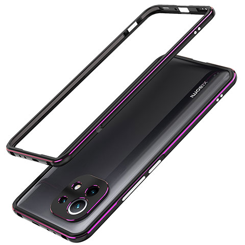 Coque Bumper Luxe Aluminum Metal Etui T02 pour Xiaomi Mi 11 5G Violet