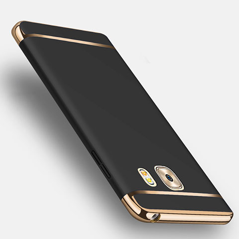 Coque Bumper Luxe Metal et Plastique avec Support Bague Anneau pour Samsung Galaxy C9 Pro C9000 Noir
