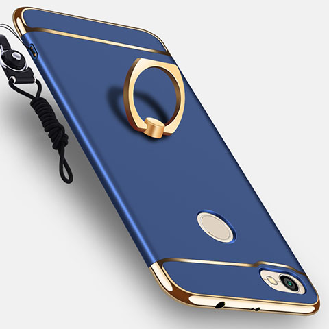 Coque Bumper Luxe Metal et Plastique avec Support Bague Anneau pour Xiaomi Redmi Note 5A Prime Bleu