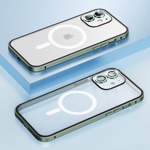 Coque Bumper Luxe Metal et Plastique Etui Housse avec Mag-Safe Magnetic Magnetique QC1 pour Apple iPhone 12 Violet