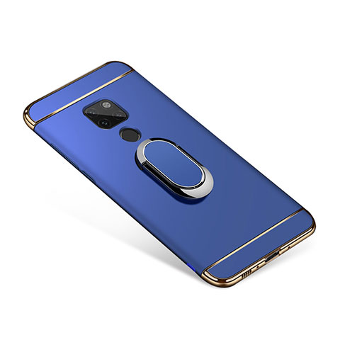 Coque Bumper Luxe Metal et Plastique Etui Housse avec Support Bague Anneau A01 pour Huawei Mate 20 Bleu