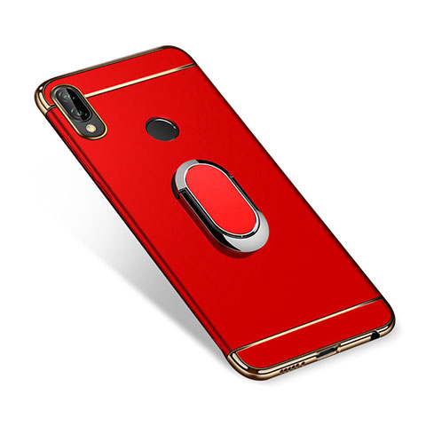 Coque Bumper Luxe Metal et Plastique Etui Housse avec Support Bague Anneau A01 pour Huawei P Smart+ Plus Rouge