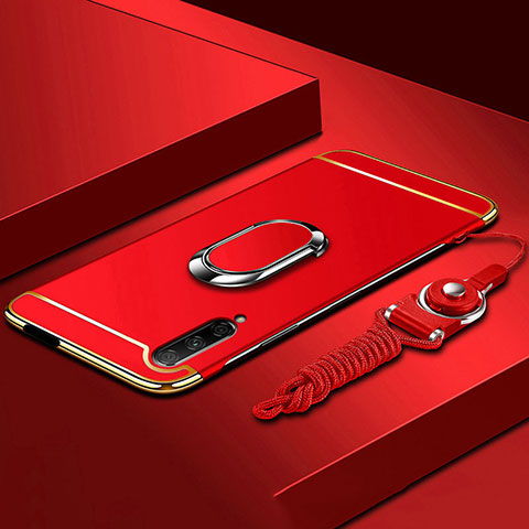 Coque Bumper Luxe Metal et Plastique Etui Housse avec Support Bague Anneau A01 pour Huawei Y9s Rouge