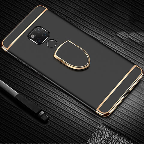 Coque Bumper Luxe Metal et Plastique Etui Housse avec Support Bague Anneau T01 pour Huawei Mate 20 X 5G Noir