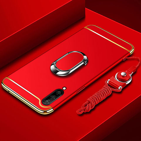 Coque Bumper Luxe Metal et Plastique Etui Housse avec Support Bague Anneau T01 pour Xiaomi Mi A3 Rouge