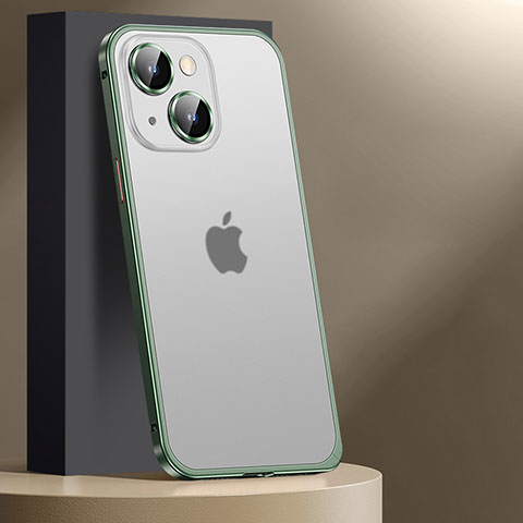 Coque Bumper Luxe Metal et Plastique Etui Housse JL2 pour Apple iPhone 13 Vert