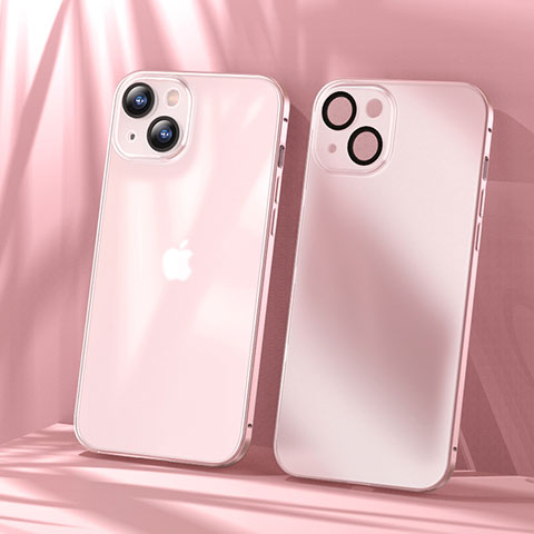 Coque Bumper Luxe Metal et Plastique Etui Housse LF1 pour Apple iPhone 14 Plus Or Rose