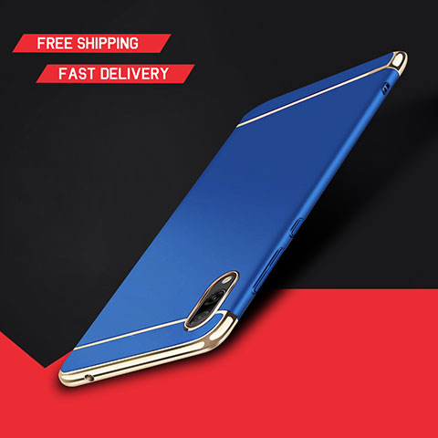 Coque Bumper Luxe Metal et Plastique Etui Housse M01 pour Huawei Enjoy 9 Bleu