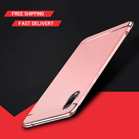 Coque Bumper Luxe Metal et Plastique Etui Housse M01 pour Huawei Enjoy 9 Or Rose