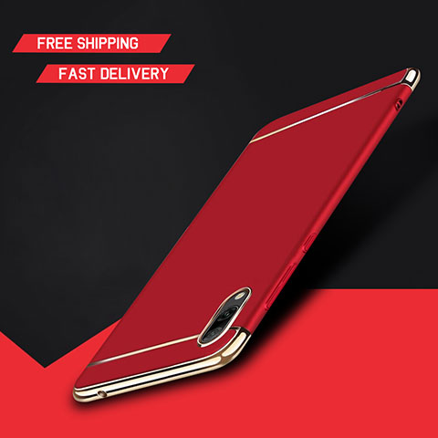 Coque Bumper Luxe Metal et Plastique Etui Housse M01 pour Huawei Enjoy 9 Rouge