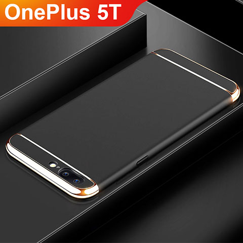 Coque Bumper Luxe Metal et Plastique Etui Housse M01 pour OnePlus 5T A5010 Noir