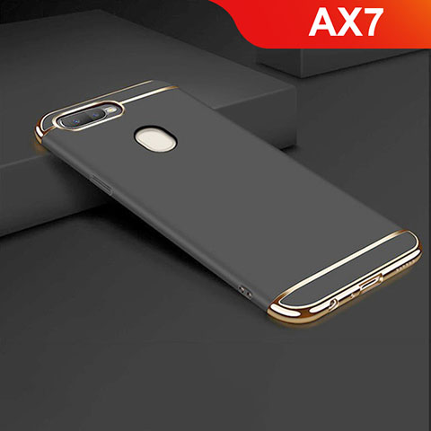 Coque Bumper Luxe Metal et Plastique Etui Housse M01 pour Oppo AX7 Noir