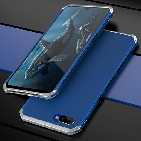 Coque Bumper Luxe Metal et Plastique Etui Housse M01 pour Oppo R15X Bleu Ciel